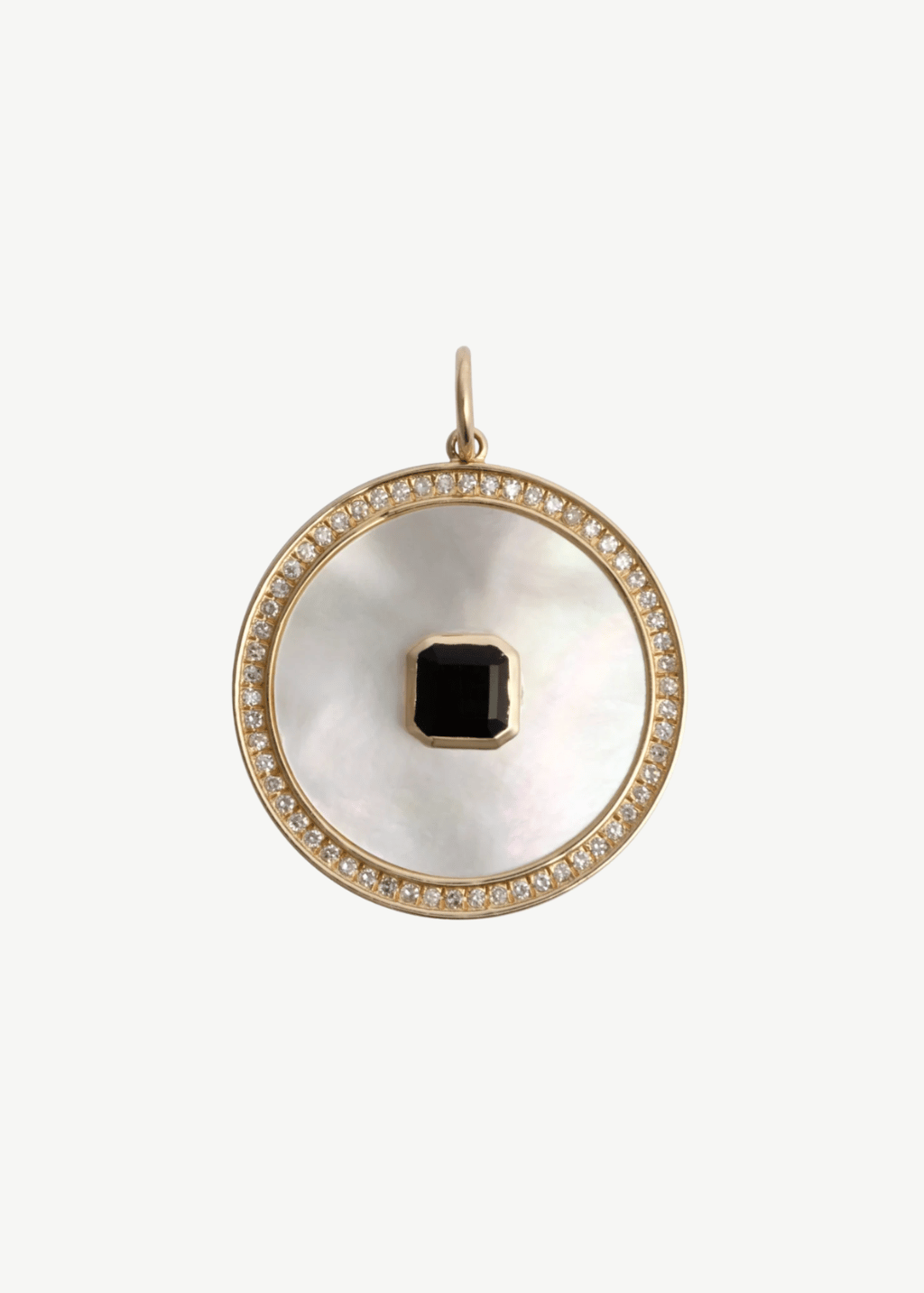 Felicidad Mother of Pearl, Diamond and Black Onyx Pendant | Shop Tula