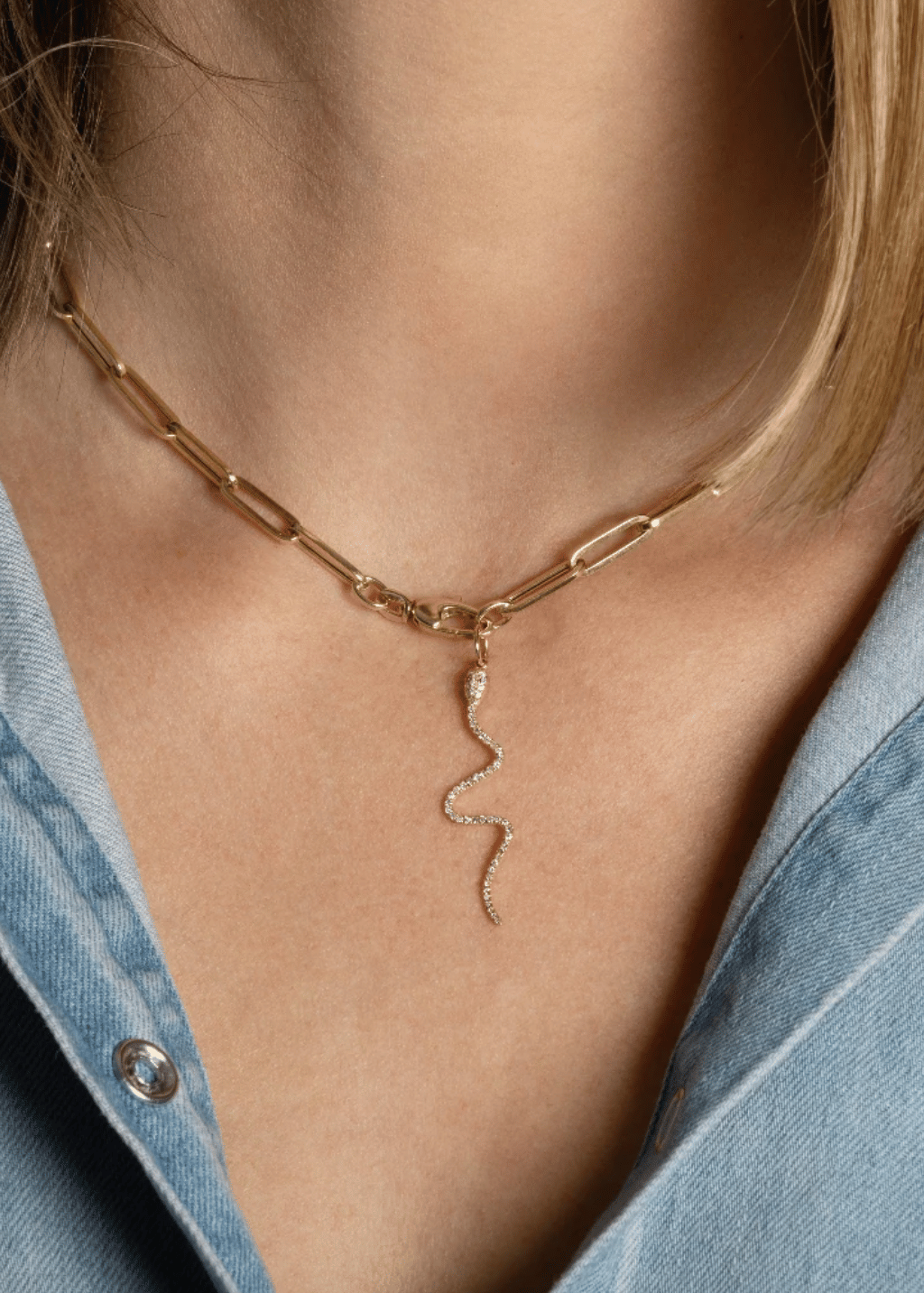Felicidad Serpent Diamond Pendant w/ Black Diamond Eyes | Shop Tula