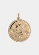 Felicidad Serpent Diamond Pendant with Emerald Eyes and Stars | Shop Tula