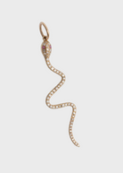 Felicidad Serpent Diamond Pendant with Pink Sapphire Eyes | Shop Tula