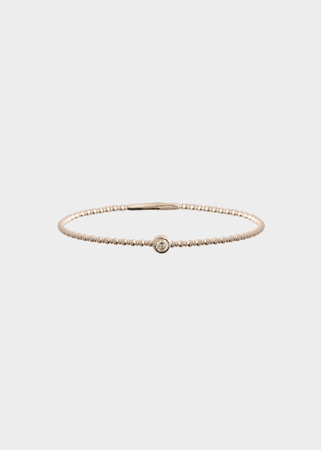 Felicidad Single-Station Diamond Flexi Bangle Bracelet in White Gold | Shop Tula