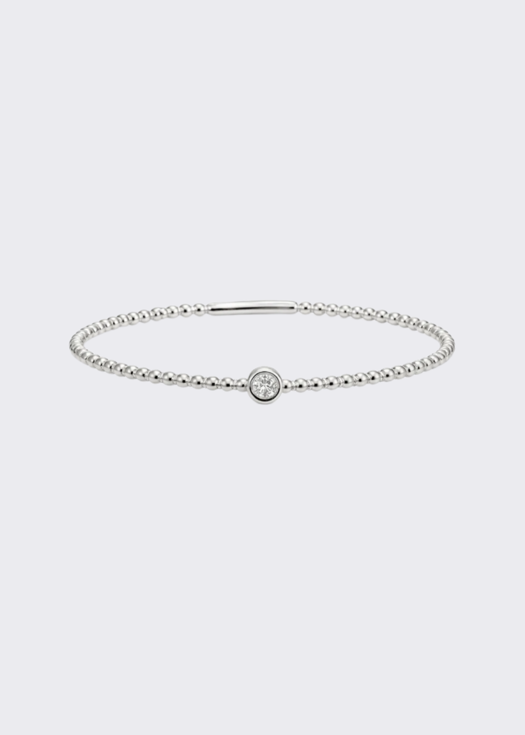Felicidad Single-Station Diamond Flexi Bangle Bracelet in White Gold | Shop Tula
