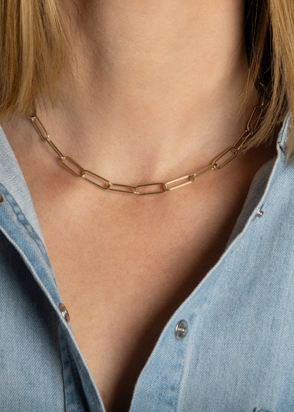 Felicidad Slim Link Paperclip Chain Necklace | Shop Tula