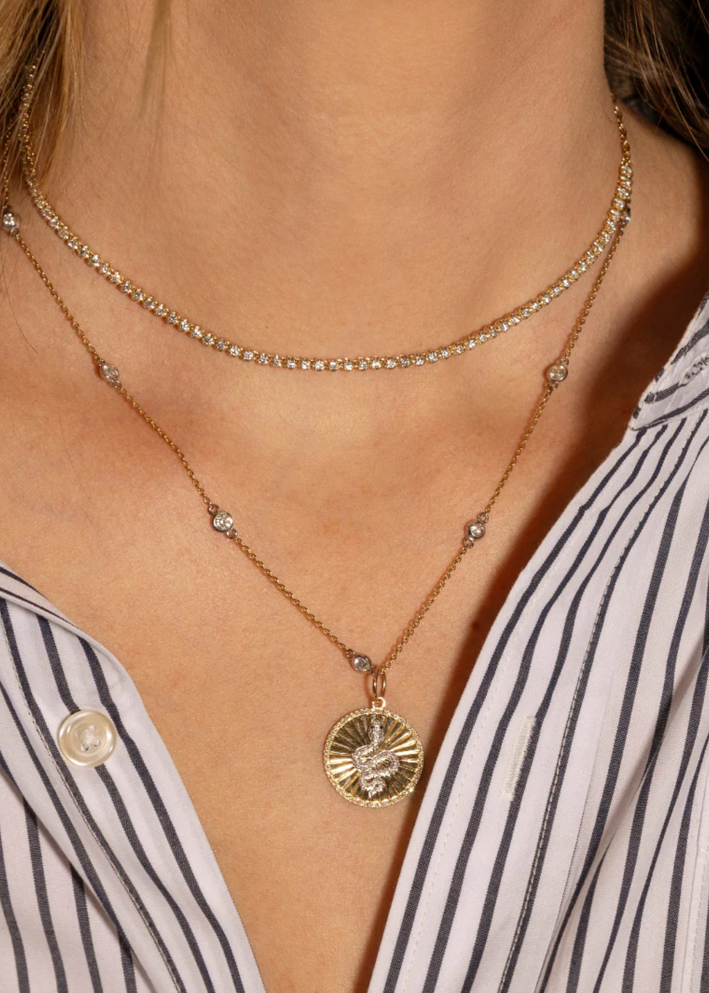 Felicidad Two-Tone Diamond Station Necklace | Shop Tula