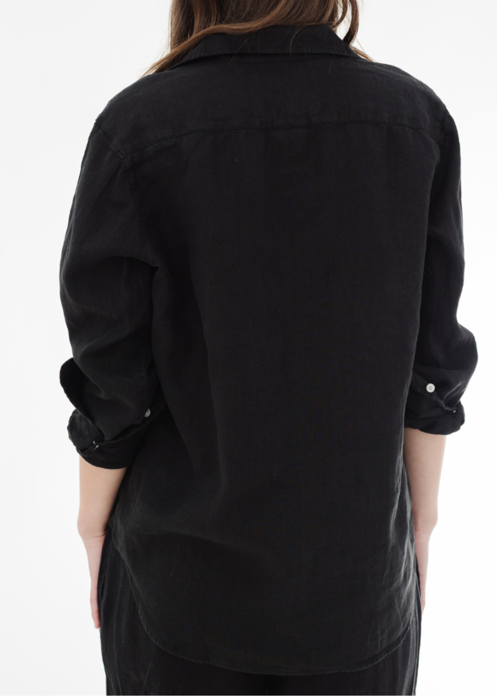 Frank & Eileen 'Eileen' Button-Up in Black Linen | Shop Tula