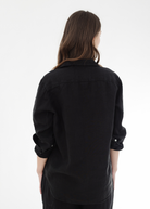 Frank & Eileen 'Eileen' Button-Up in Black Linen | Shop Tula