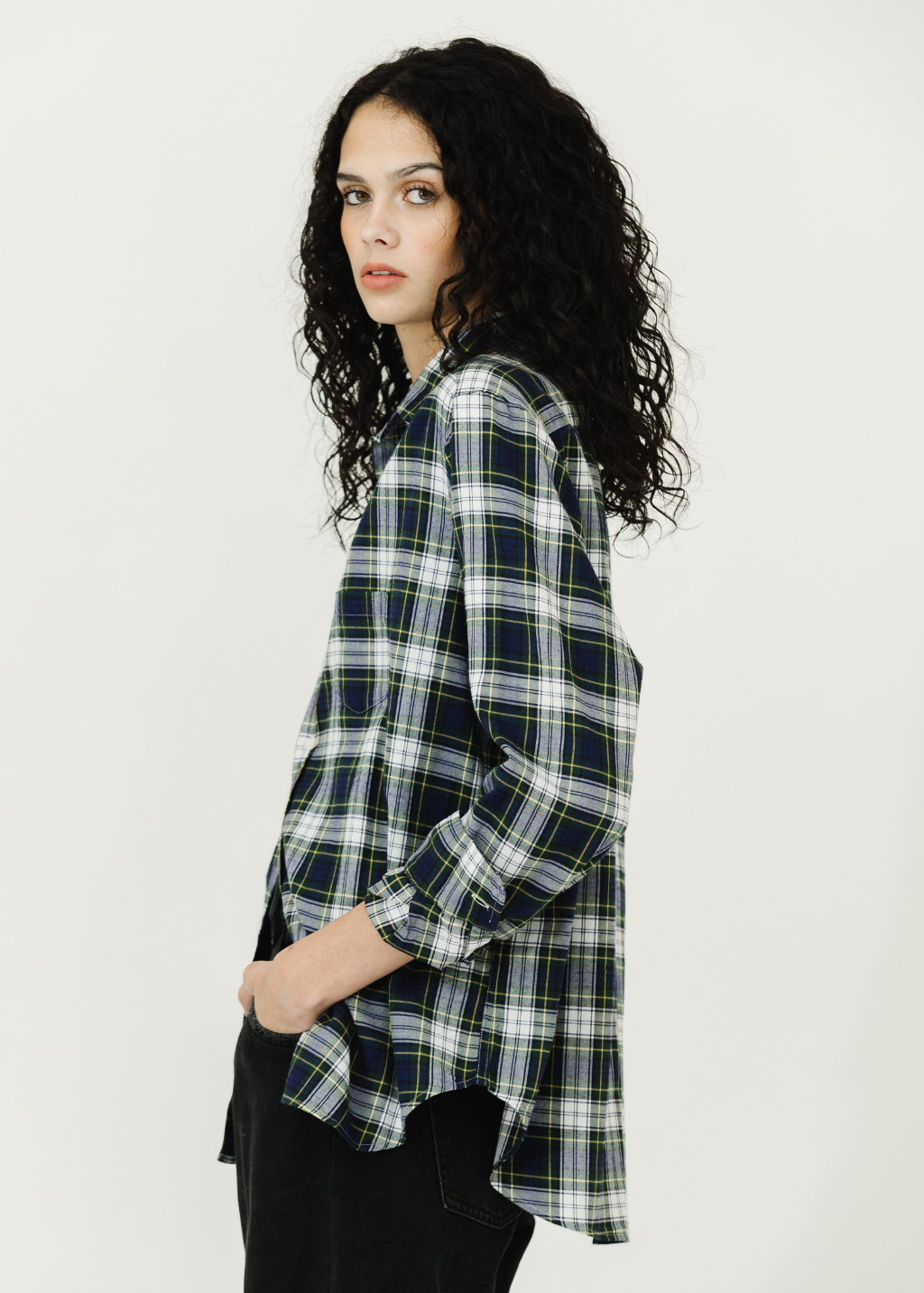 Frank & Eileen 'Eileen' Button-Up in Blue/Green/White Plaid | Shop Tula