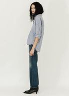 Frank & Eileen 'Eileen' Button-Up in Blue Stripe | Shop Tula