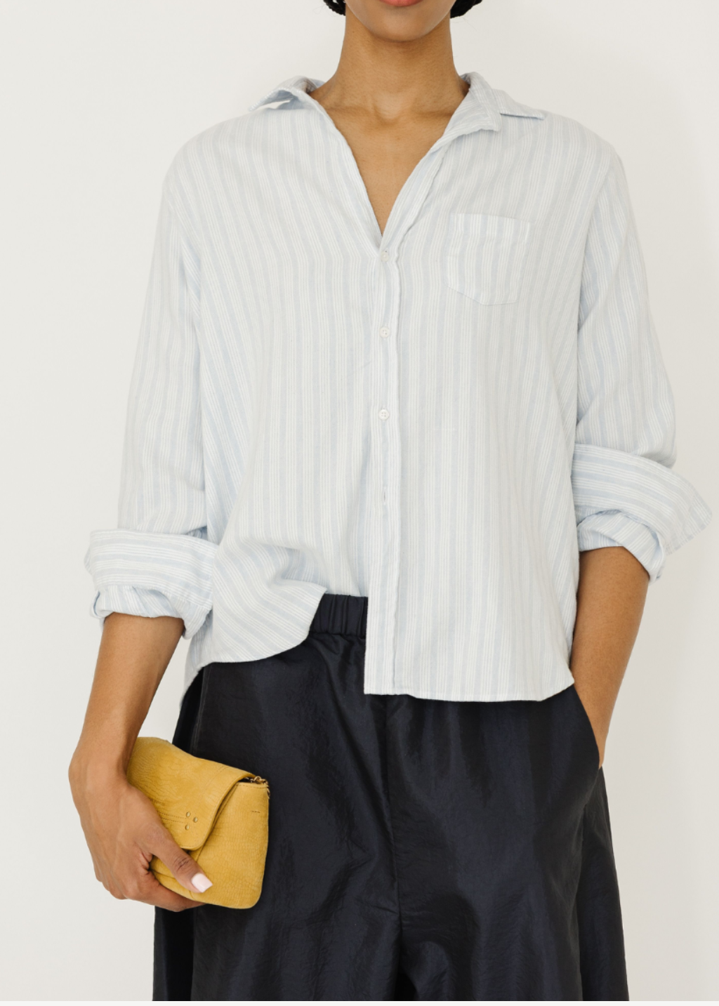 Frank & Eileen 'Eileen' Button-Up in Blue Stripe | Shop Tula