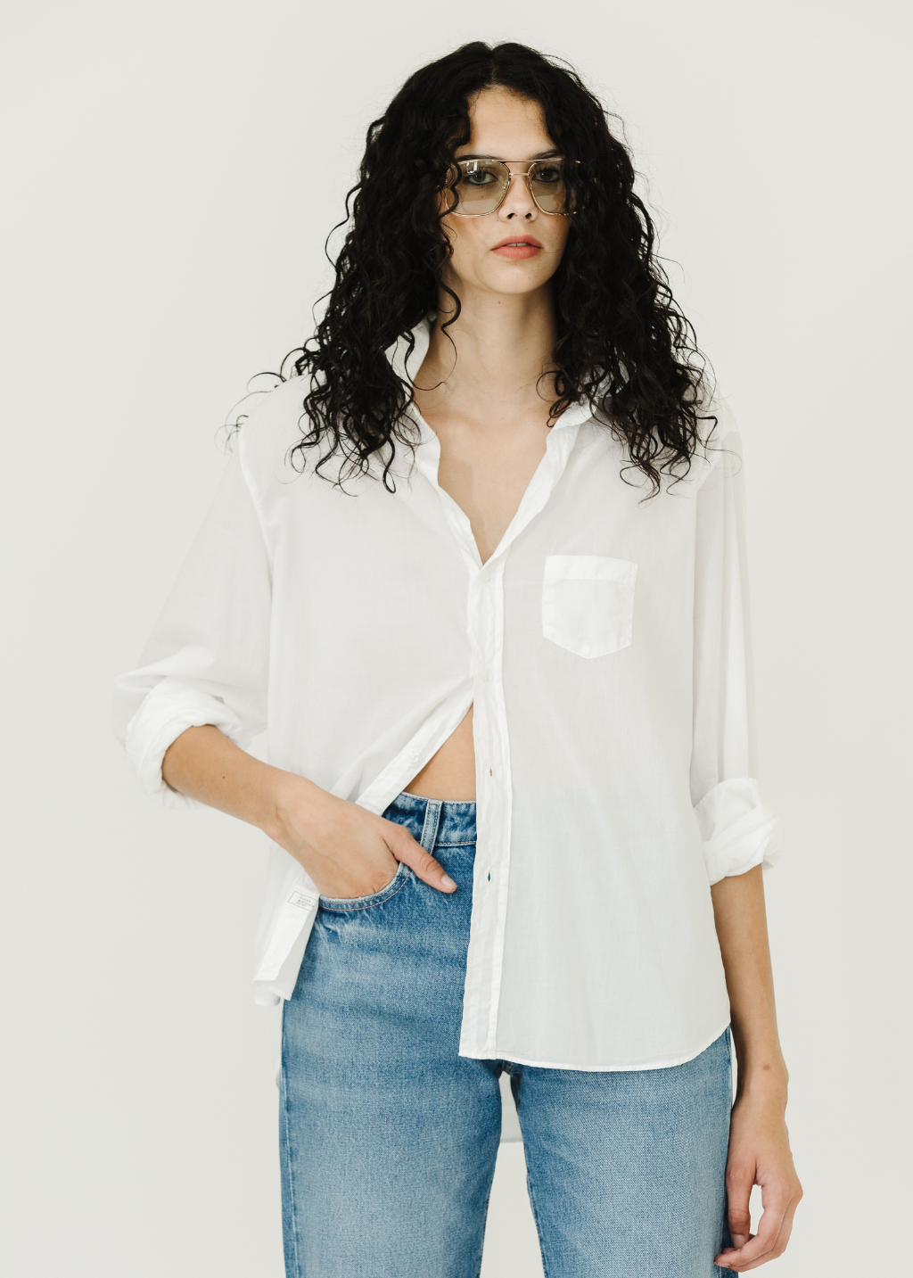 Frank & Eileen 'Eileen' Button-Up in Featherweight White | Shop Tula
