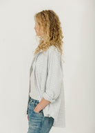 Frank & Eileen 'Eileen' Button-Up in Grey & White Check Side | Shop Tula