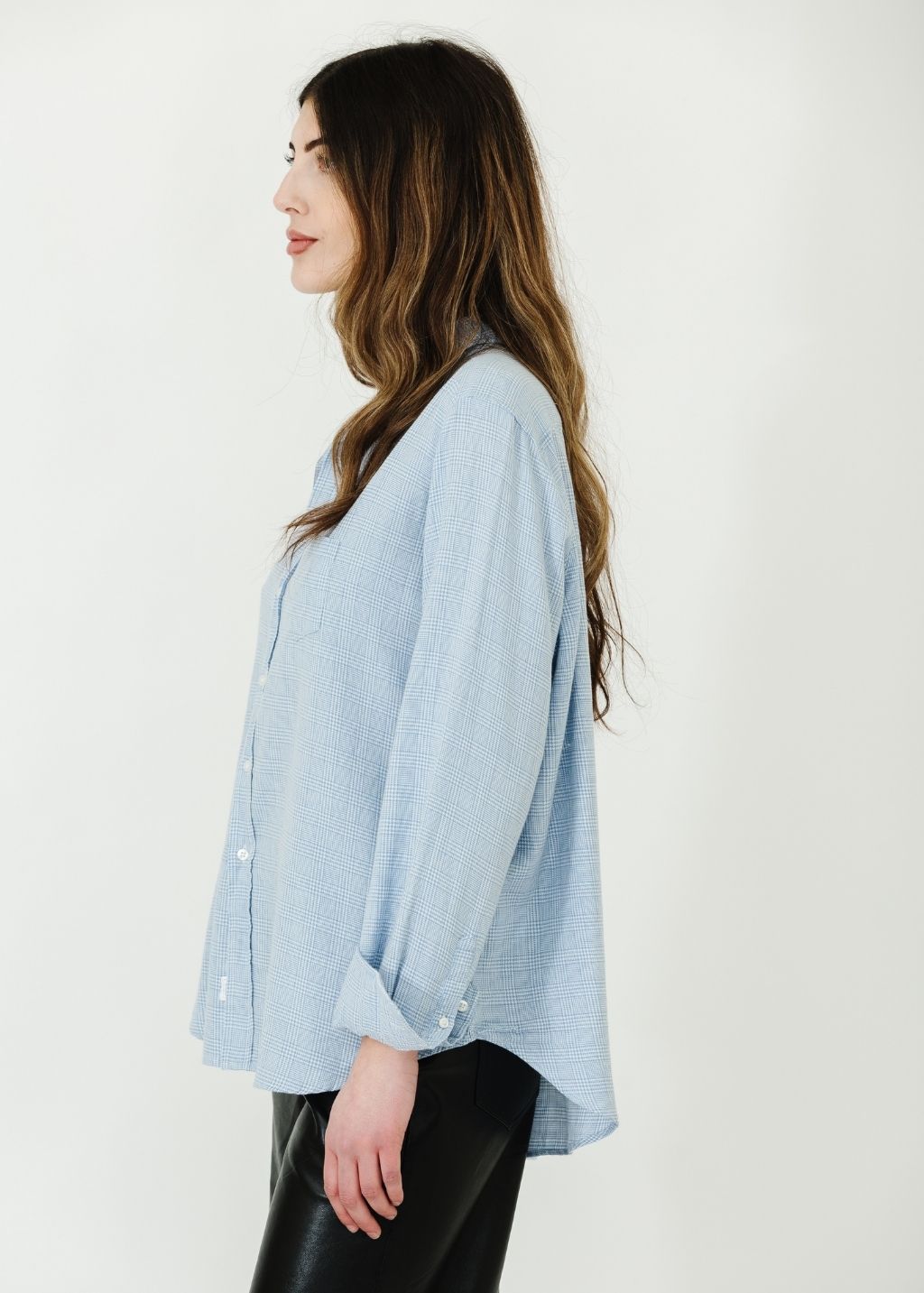 Frank & Eileen 'Eileen' Button-Up in Light Blue Plaid | Shop Tula