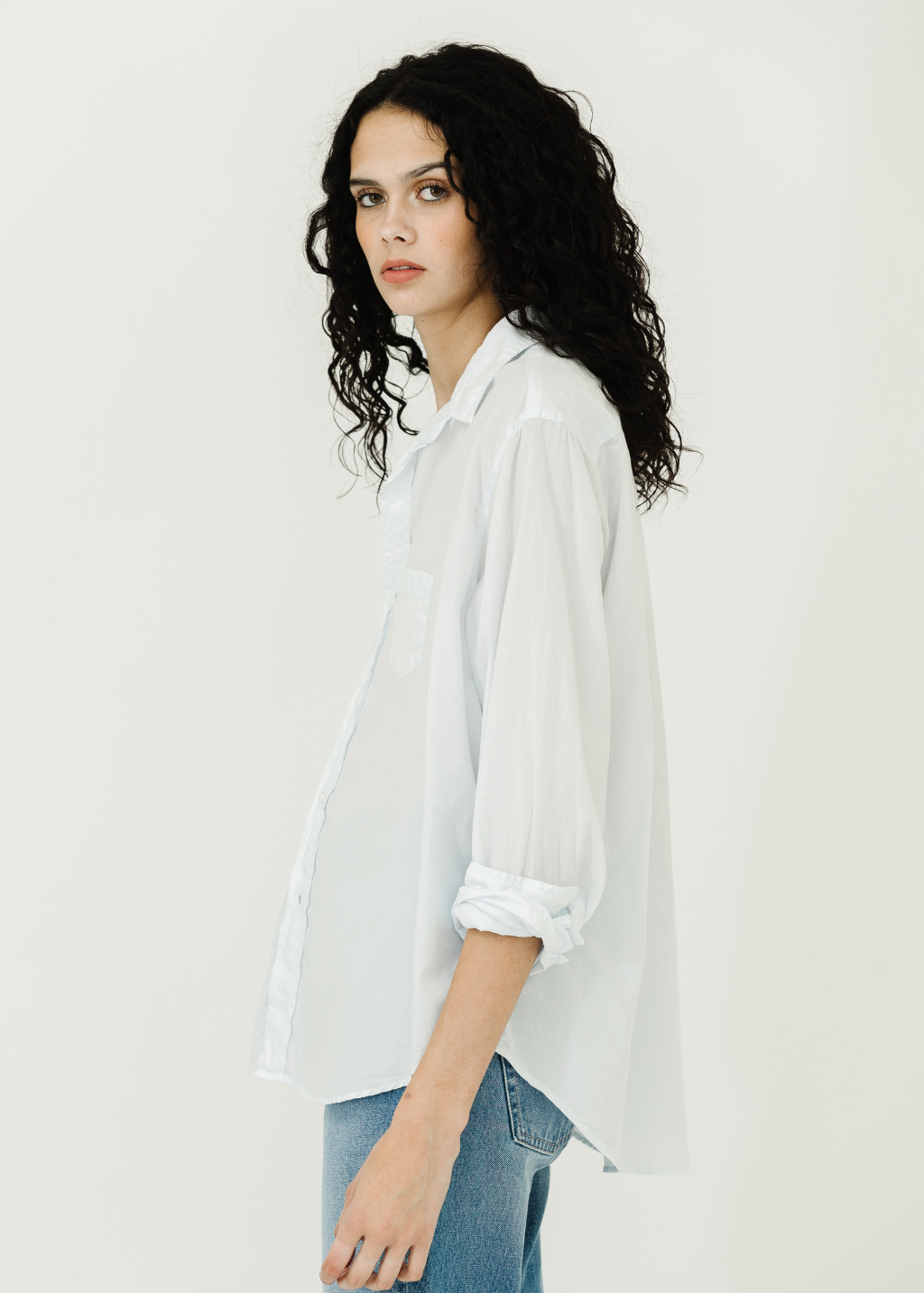 Frank & Eileen 'Eileen' Button-Up in Shirting Blue | Shop Tula