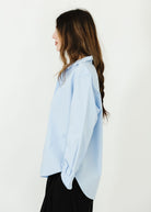 Frank & Eileen 'Eileen' Button-Up in Solid Blue Side | Shop Tula