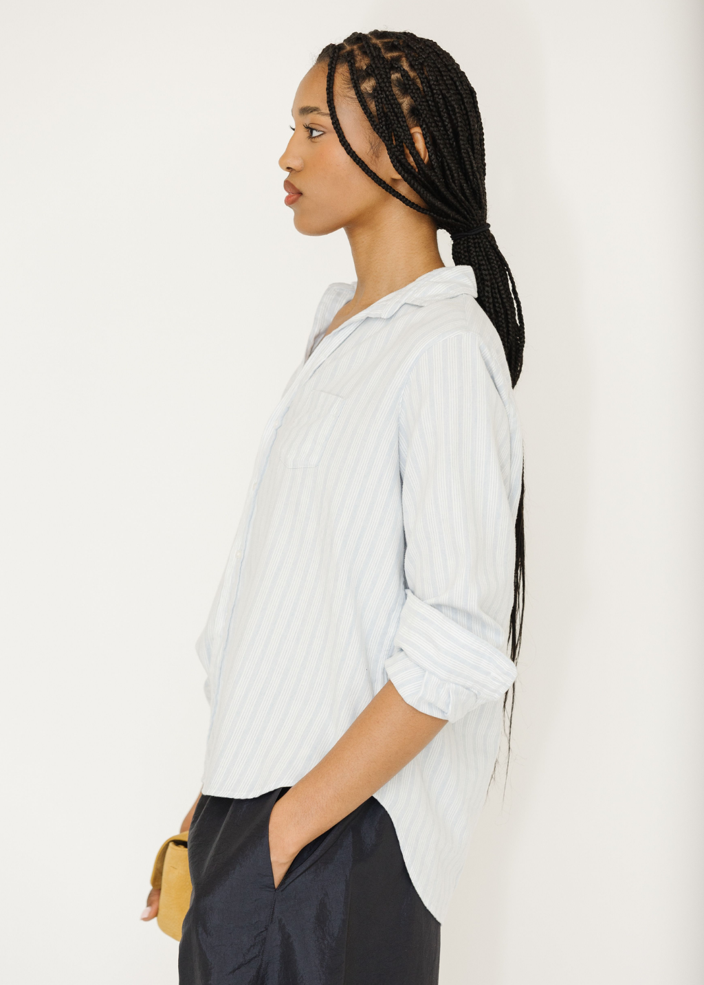 Frank & Eileen 'Eileen' Button-Up in Blue Stripe | Shop Tula