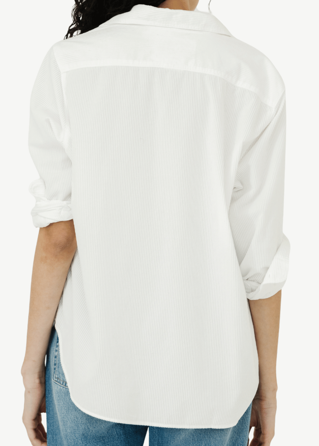 Frank & Eileen 'Eileen' Button-Up in White Corduroy | Shop Tula