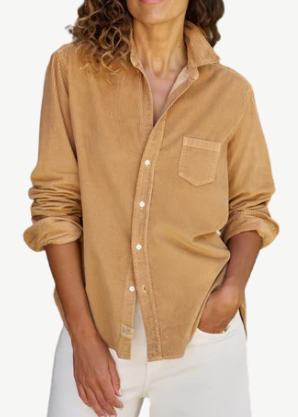 Frank & Eileen 'Eileen' Relaxed Button-Up in Camel Corduroy | Shop Tula