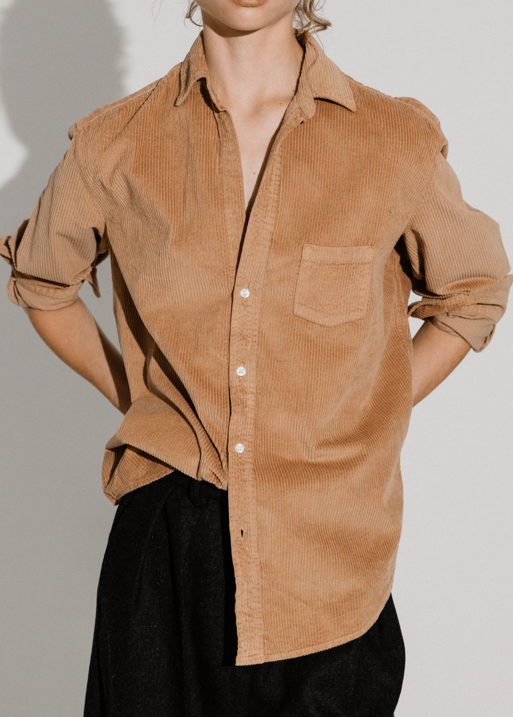 Frank & Eileen 'Eileen' Relaxed Button-Up in Camel Corduroy | Shop Tula