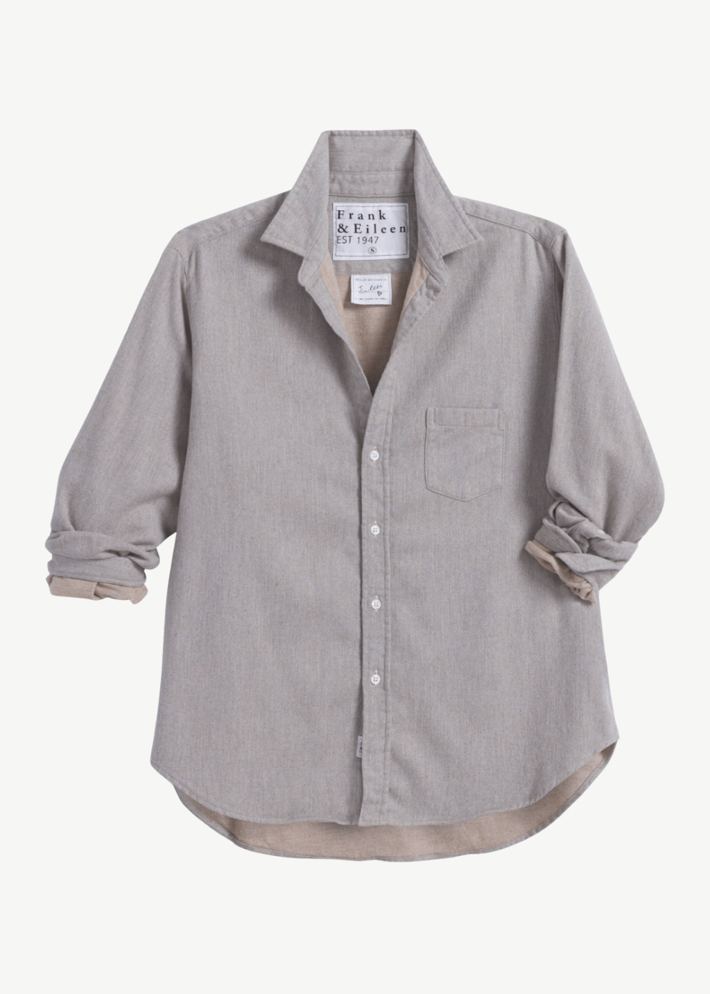 Frank & Eileen 'Eileen' Relaxed Button-Up in Grey Camel | Shop Tula