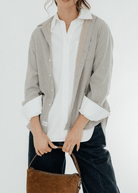 Frank & Eileen 'Eileen' Relaxed Button-Up in Grey Camel | Shop Tula
