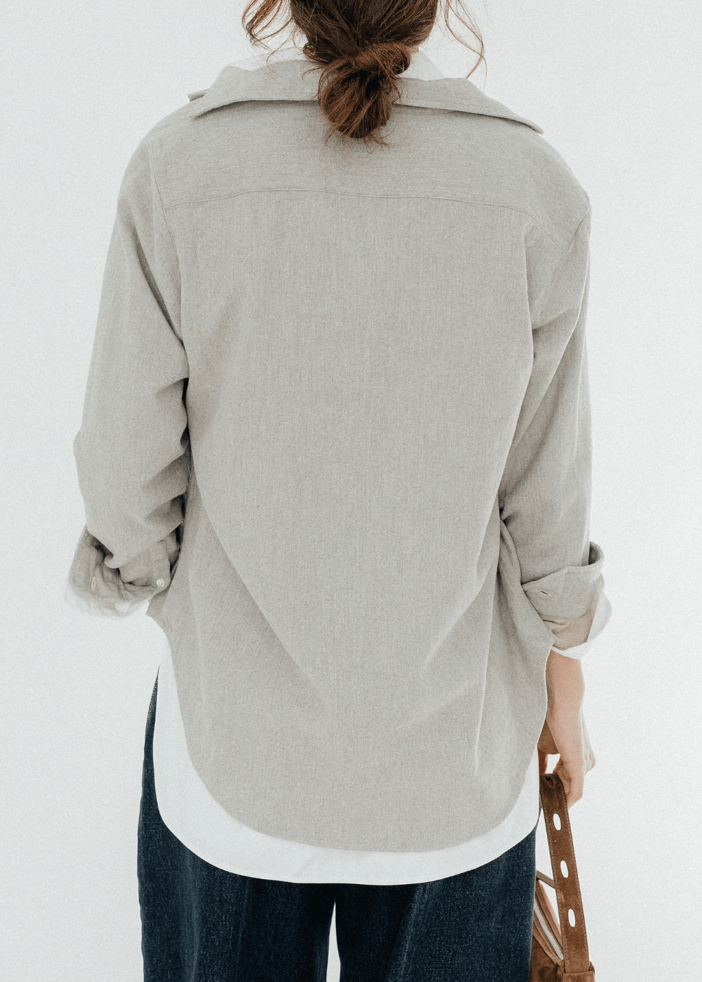 Frank & Eileen 'Eileen' Relaxed Button-Up in Grey Camel | Shop Tula