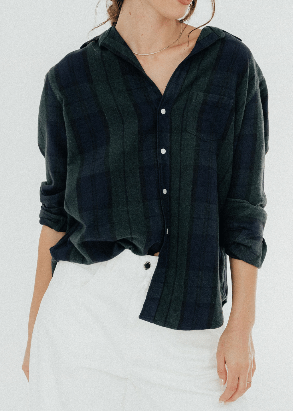 Frank & Eileen 'Eileen' Relaxed Button-Up in NGL Plaid | Shop Tula