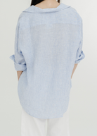 Frank & Eileen 'Eileen' Relaxed Button-Up in Navy Thin Stripe | Shop Tula
