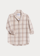 Frank & Eileen "Shirley" Oversized Button-Up Shirt in Large Cream/Camel Plaid | Shop Tula