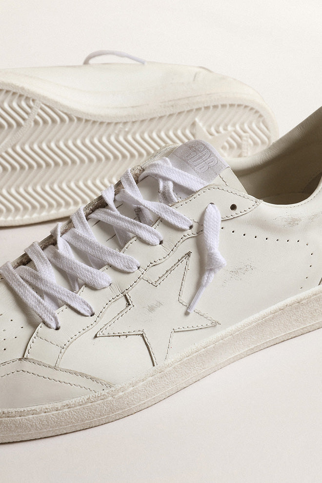 Golden Goose Ballstar Leather Sneaker in Optic White | Tula's Online Boutique
