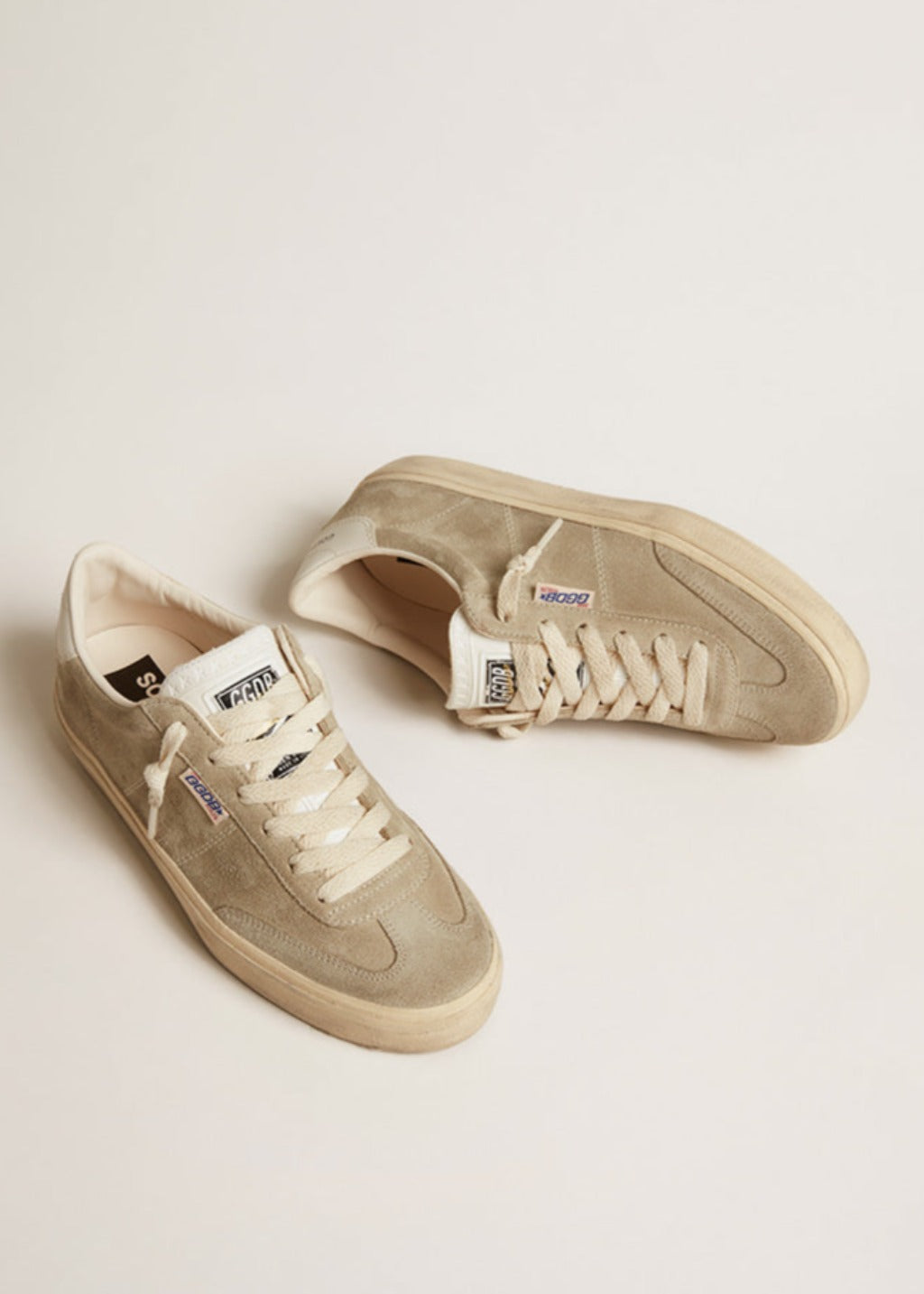 Golden Goose Soul-Star Suede Sneaker in Taupe | Tula's Online Boutique