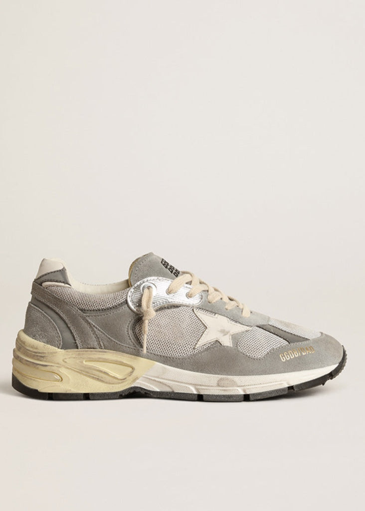 Golden Goose Running Dad Grey Net & Suede Sneakers | Tula's Online Boutique