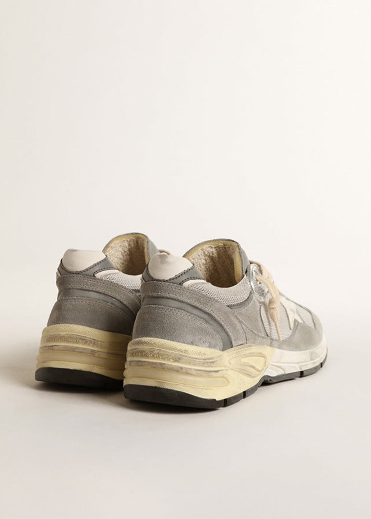 Golden Goose Running Dad Grey & Silver Sneakers | Tula's Online Boutique