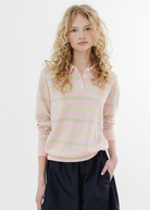 Guest In Residence Collegiate Stripe Polo in Pink Combo | Shop Tula