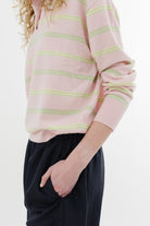 Guest In Residence Collegiate Stripe Polo in Pink Combo | Shop Tula