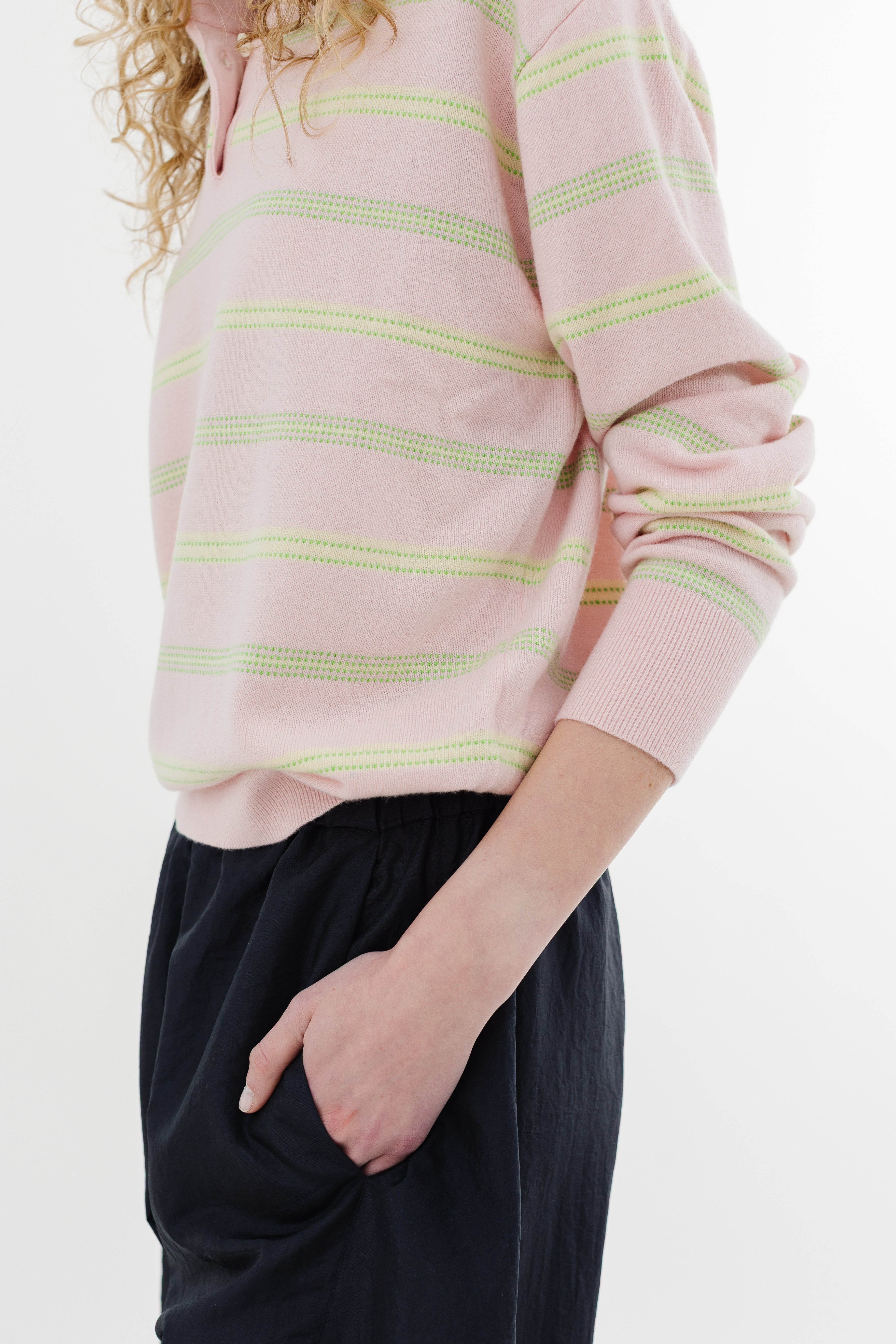 Guest In Residence Collegiate Stripe Polo in Pink Combo | Shop Tula