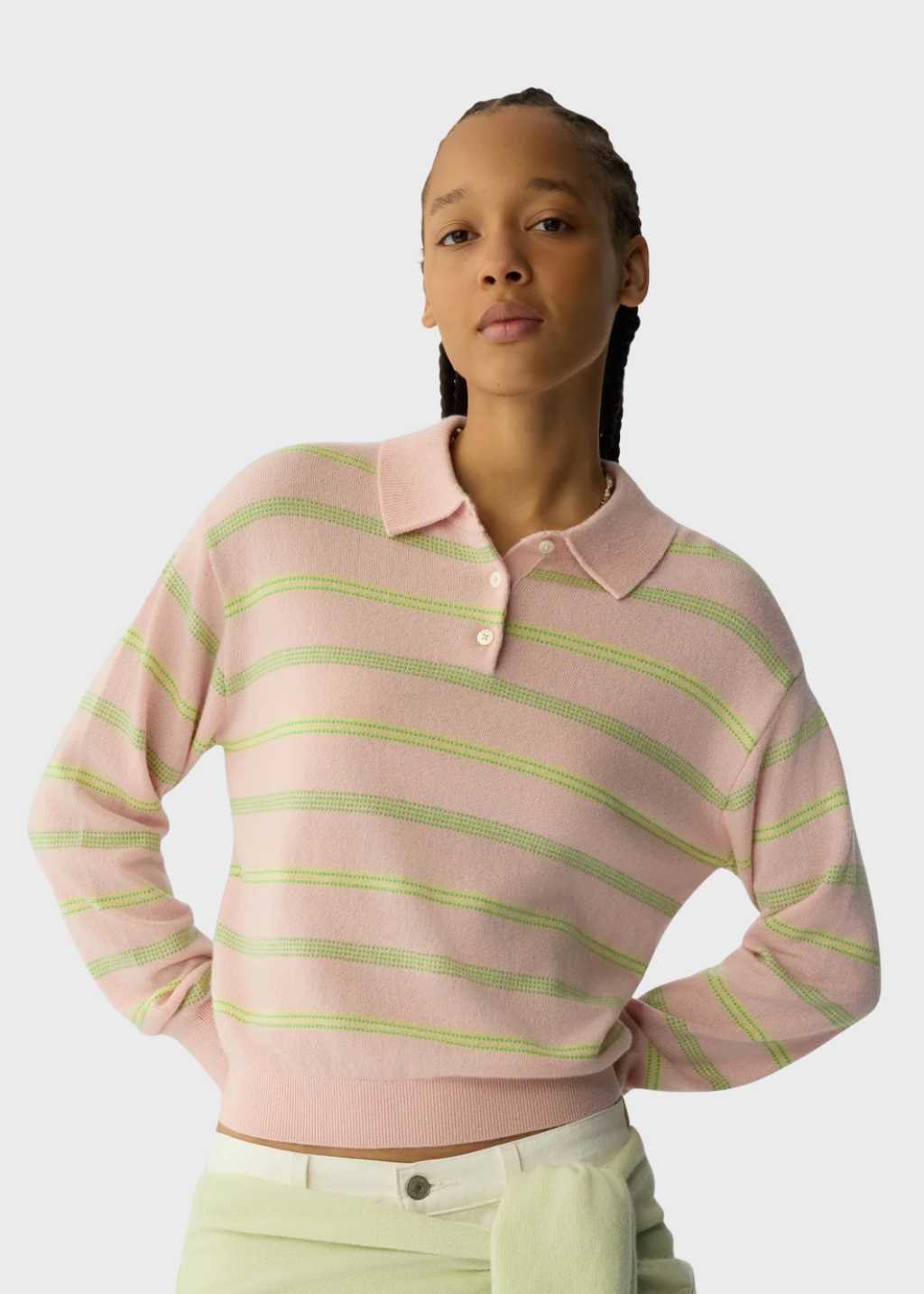 Guest In Residence Collegiate Stripe Polo in Pink Combo | Shop Tula