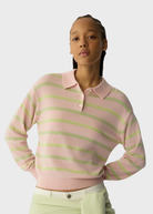 Guest In Residence Collegiate Stripe Polo in Pink Combo | Shop Tula