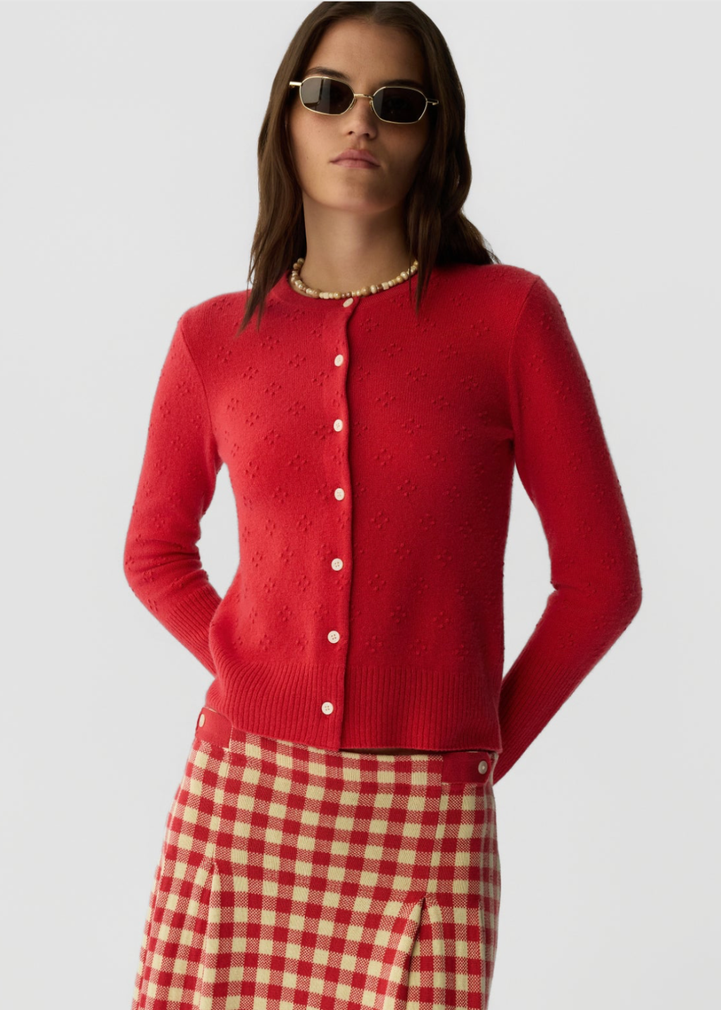 Guest In Residence Compass Jane Cardigan in Red | Shop Tula