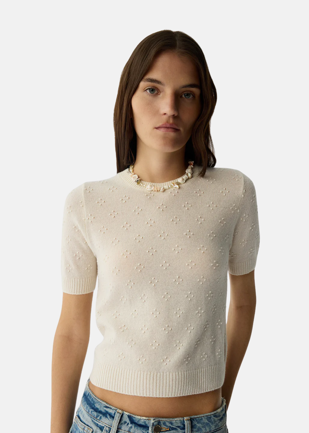 Guest In Residence Compass Sweater Tee in Cream | Shop Tula