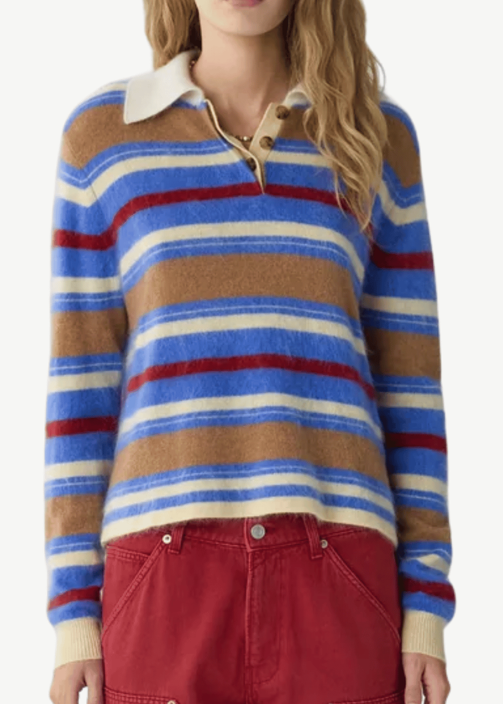Guest In Residence Grizzly Rugby Sweater in Reservoir Combo | Shop Tula