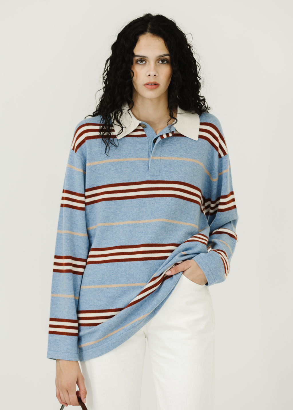 Guest In Residence Striped Rugby in Heather Blue Combo | Shop Tula