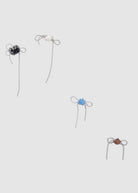 Hannayoo Works No. 1608 Mini Metal Bow Beads Earring Set in Blue | Shop Tula