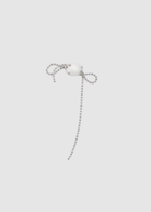 Hannayoo Works No. 1608 Mini Metal Bow Beads Earring Set in White | Tula