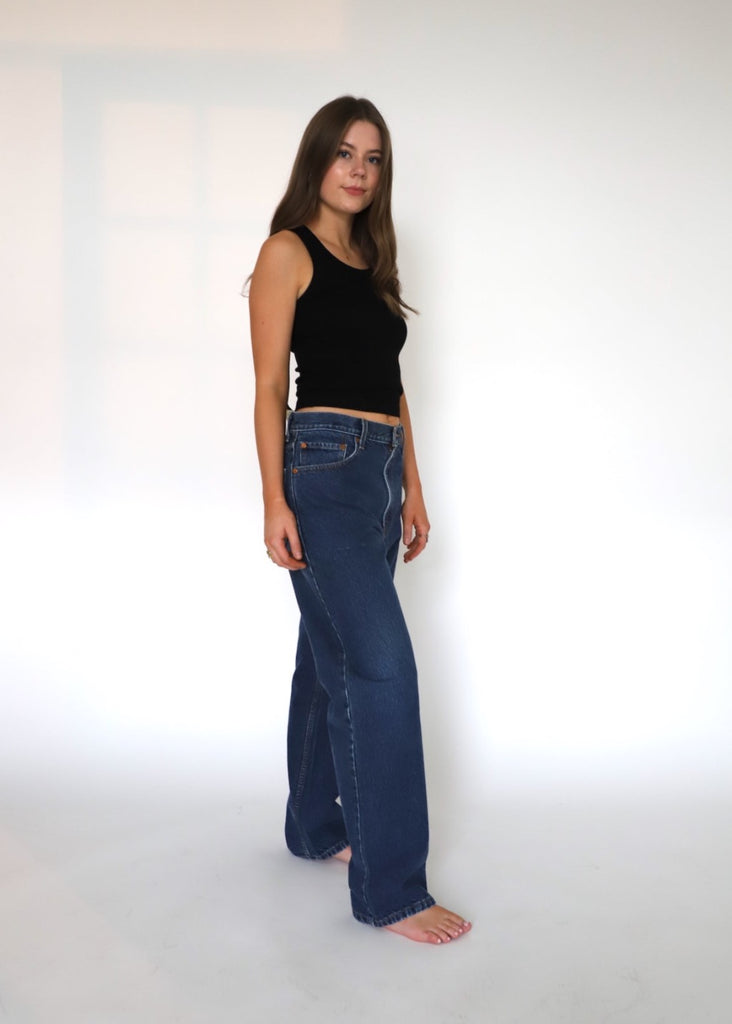 Vintage Levi's 505 Jeans Size 35 Dark Blue Wash | Tula's Online Boutique