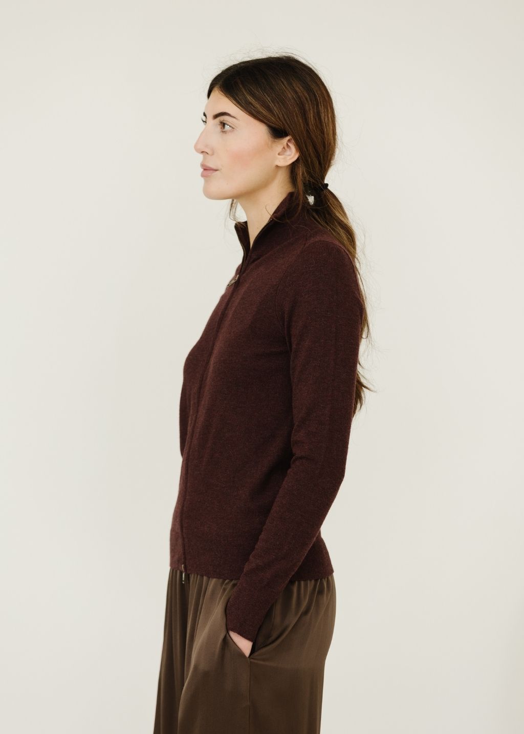 Isabel Marant Cecile Sweater in Burgundy Side | Shop Tula