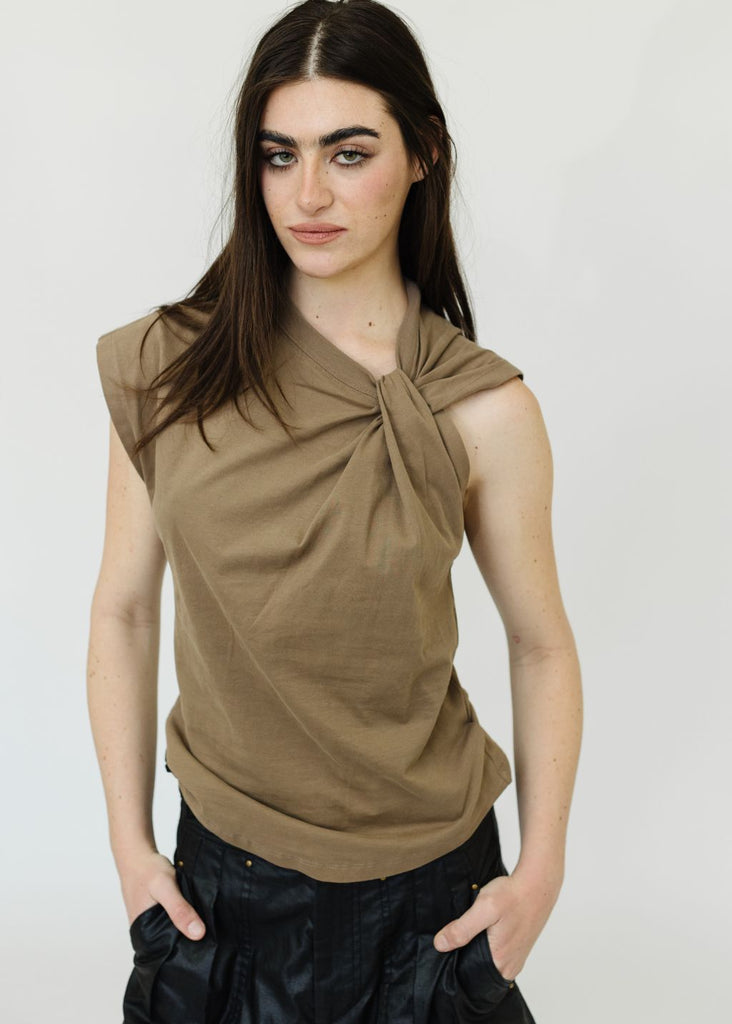 Isabel Marant Nayda Top in Light Khaki | Tula's Online Boutique