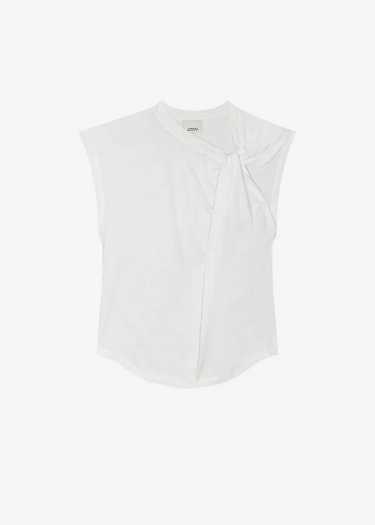 Isabel Marant Nayda Top in White Flat Lay | Tula's Online Boutique