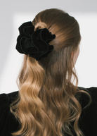 Jennifer Behr Velvet Ruffle Jaw Clip in Black | Shop Tula