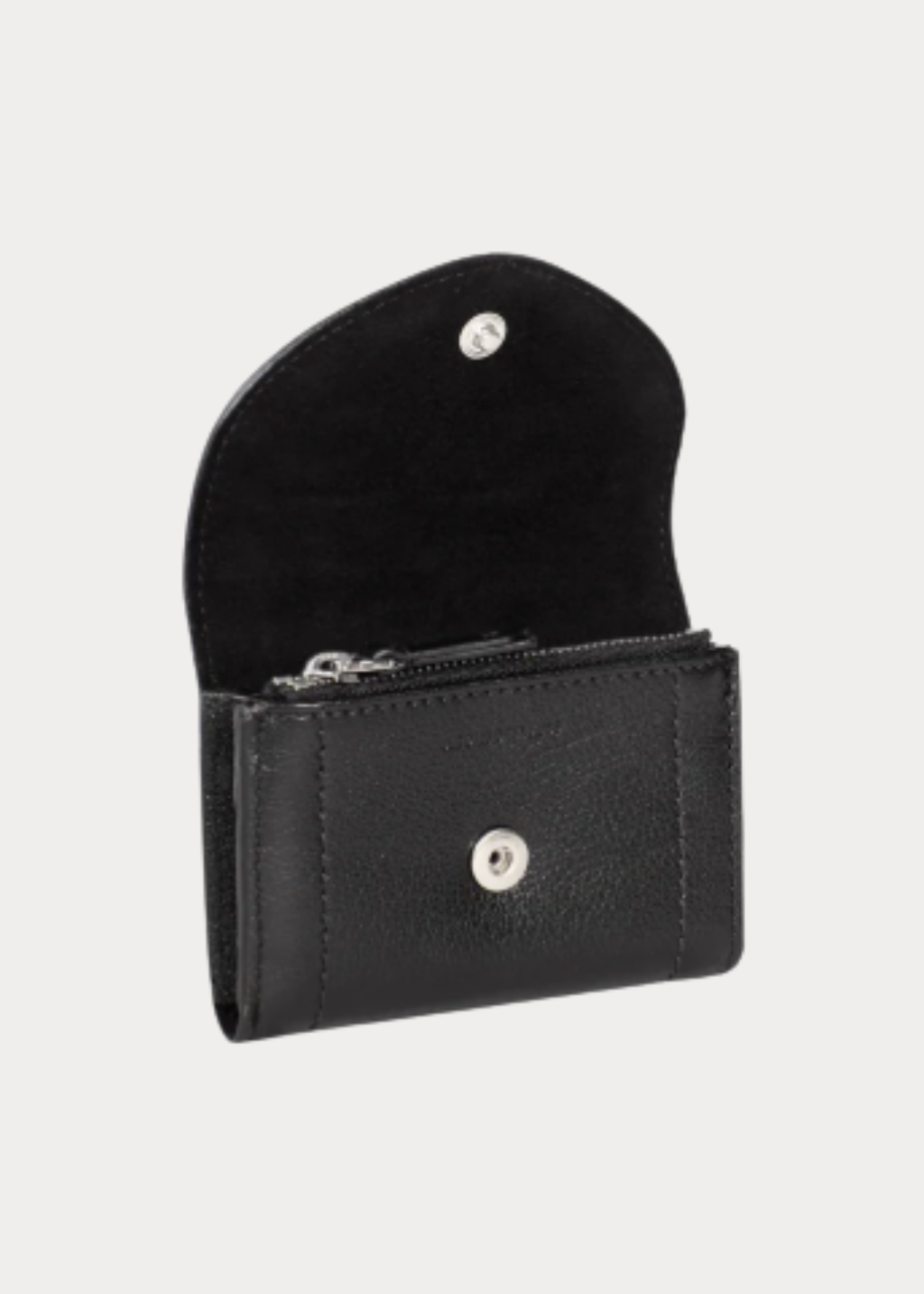 Jerome Dreyfuss Helmut PM Wallet in Buffalo Noir Silver | Shop Tula