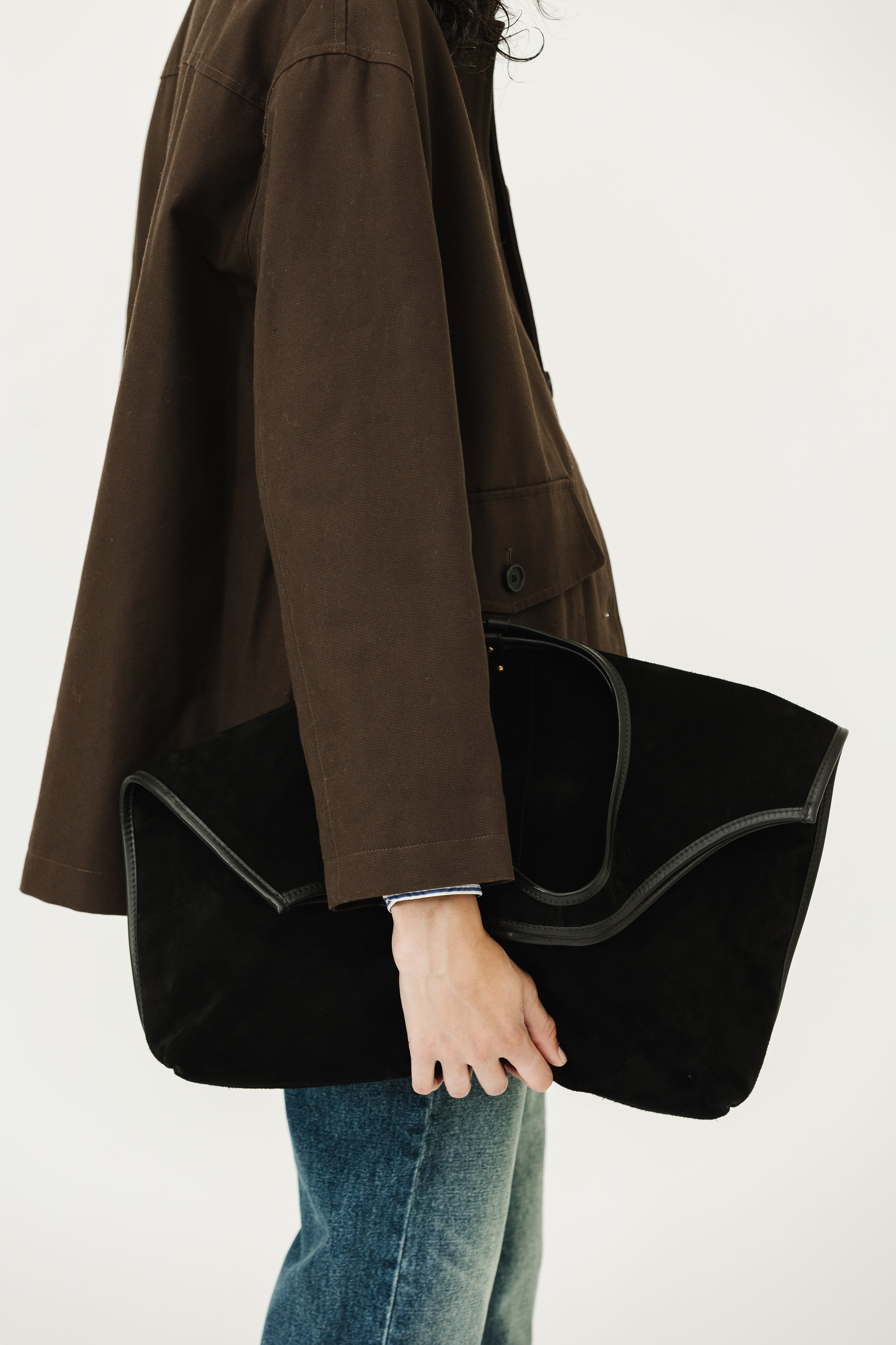 Jerome Dreyfuss Paco Bag in Split Suede Noir | Shop Tula